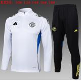 Chándal Manchester United 2025/26 (White Half Zipper) - NIÑOS